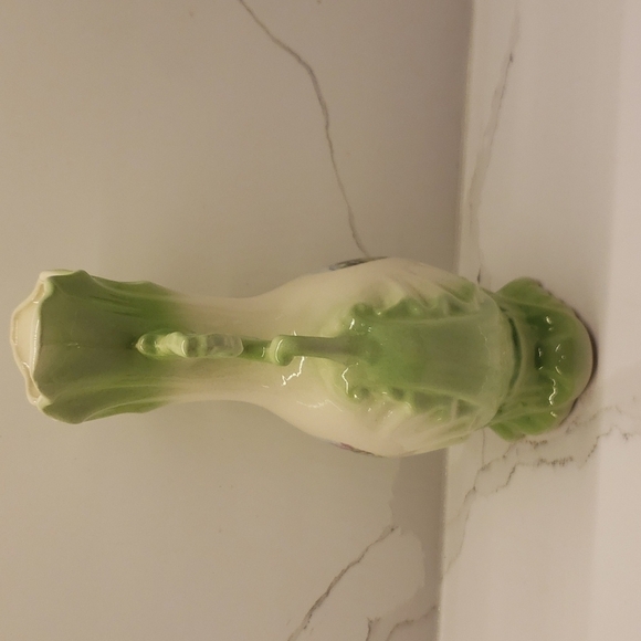 𝅺VINTAGE Ceramic Porcelain Flat Vase ornate handles and top farm picture centre - Picture 4 of 11